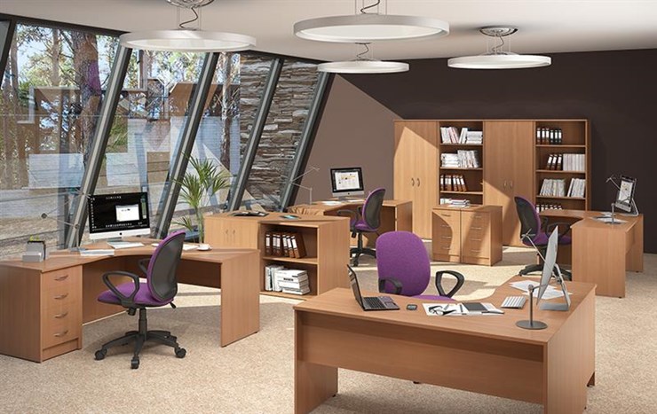 Набор мебели в офис IMAGO три стола, 2 шкафа, стеллаж, тумба в Туле - изображение 2